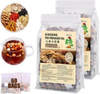60Pcs Ginseng Ten Treasures Tea, Chinese Traditional Kidney Care Herbal Tea, Natural Kidney Cleanse Detox Tea for Women & Men, 10 Precious Ingredients Formula(60Bags, 600g)