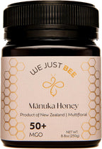 We Just Bee Raw Manuka Honey Multifloral MGO 50+ | Premium New Zealand Manuka Grade | 100% Pure Raw Honey with Natural Wellness Properties | Halal & Kosher | Ideal for Daily Use – 250g / 8.8oz