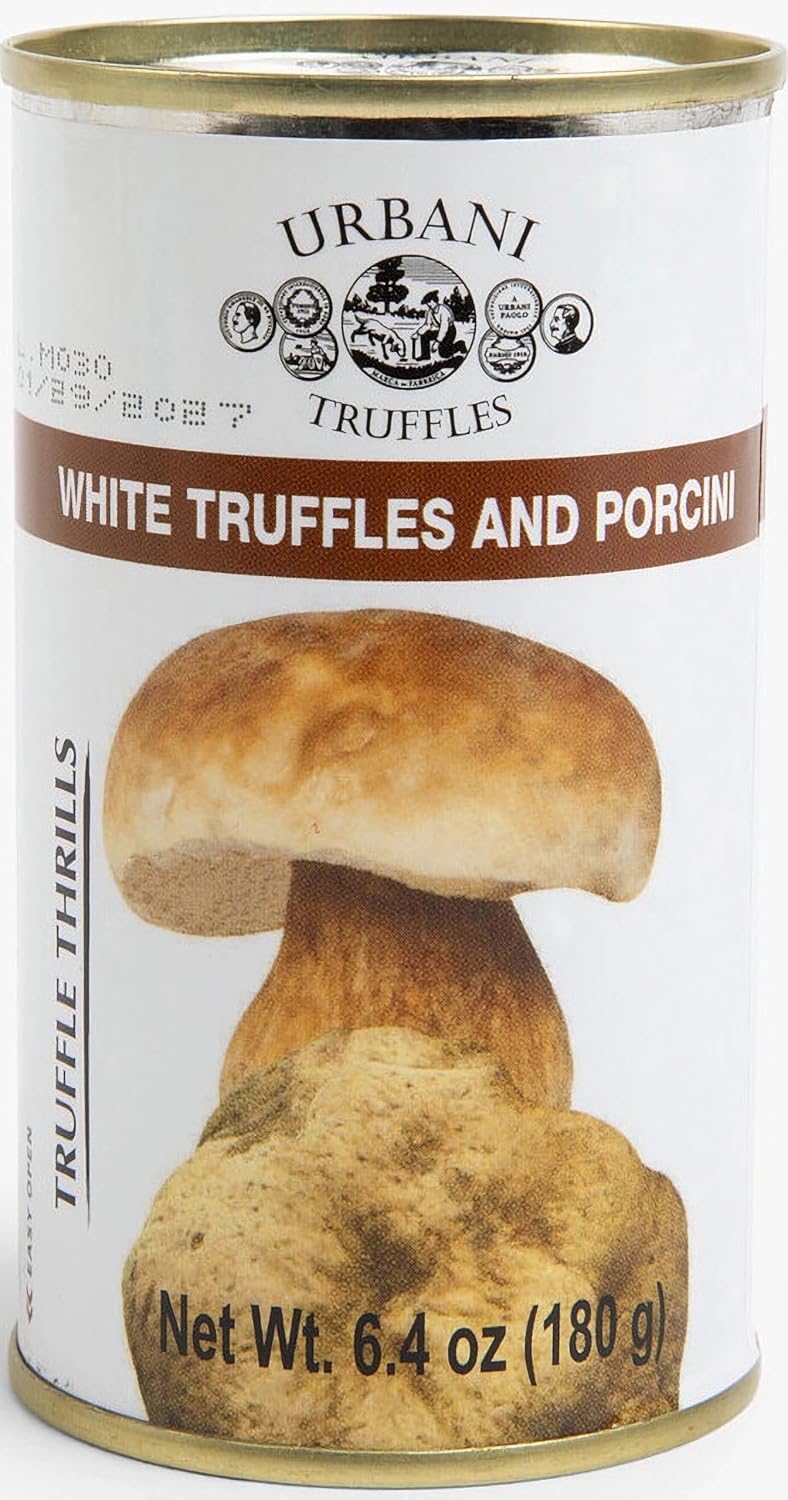 Urbani Truffles Porcini & White Truffles Sauce 180g (6.4oz) - Italian Gourmet Sauce for Pasta, Risotto, and Meats, All-Natural & Ready to Use, No Artificial Ingredients