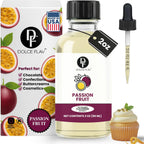 Dolce Flav Passion Fruit Extract - 2 Ounce Oil-Soluble Multipurpose Flavoring Ideal for Candy Making, Baking, Lip Balm, and Ice Cream - Passion Fruit Concentrate Perfect for Weight Management