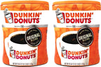 Dunkin Donuts Original Blend Ground Coffee - 90 oz Total - 45 oz Per Canister - Pack of 2 Canisters of Dunkin Donuts Ground Coffee - 100% Arabica Coffee - Medium Roast Coffee