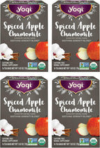 Yogi Tea Spiced Apple Chamomile - Organic Chamomile Tea - Relaxation Blend - Caffeine-Free - Includes Cinnamon, Ginger, Licorice & More - 16 Tea Bags Per Pack (4 Packs)