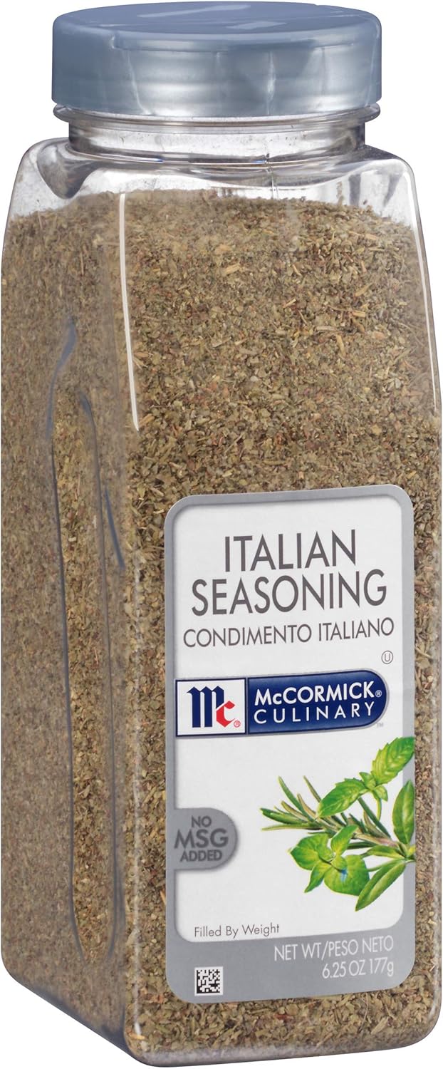 McCormick Culinary Italian Seasoning, 6.25 oz - One 6.25 Ounce Container of Italian Seasoning Blend for Mediterranean Cuisine, Perfect for Pasta Sauces, Meatballs, Pizza, Soups, Chicken and More