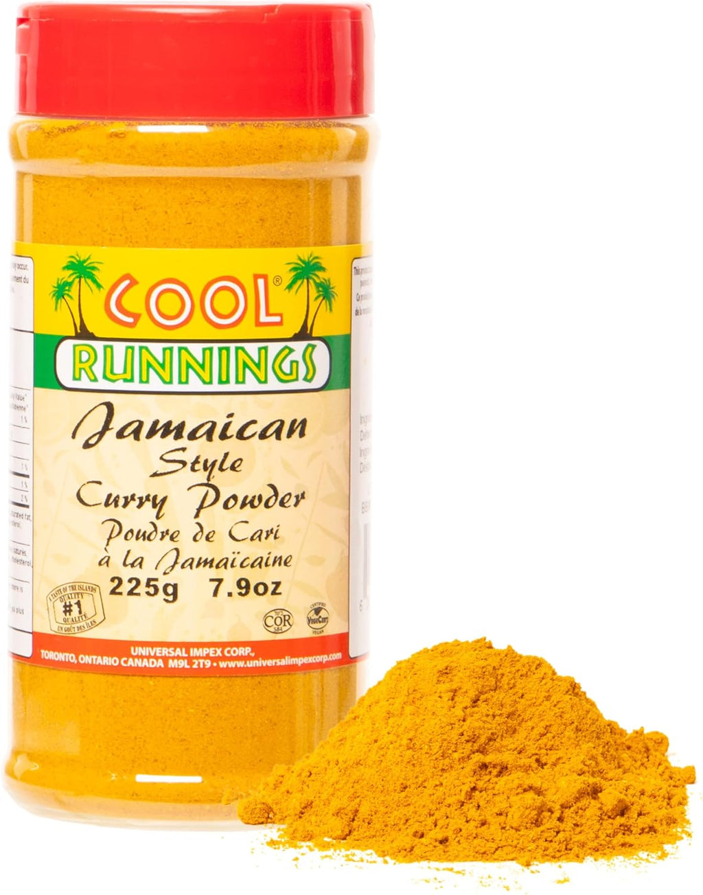Cool Runnings Jamaican Style Curry Powder 225g - Aromatic and Flavorful Blend for Curries, Meats, Seafood, and Vegetables, Perfect for Stews