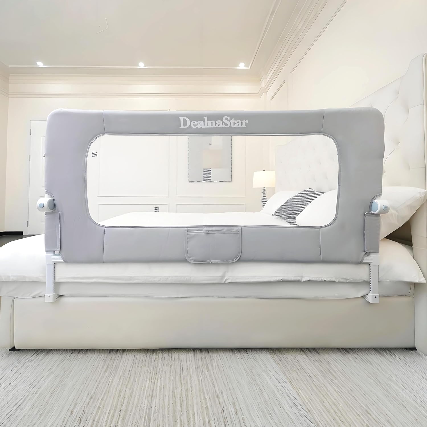 Bed Rail for Toddlers,Foldable Baby Bed Rail-60in/150cm Height Adjustable Safety Guard for Kids, Universal Fit Twin/Full/King/Queen Beds.