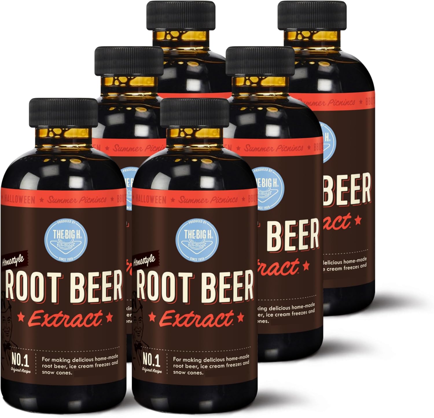 Hires Big H Root Beer Extract, Root Beer Soda and Dessert Syrup, 4 Fl Oz (Pack of 6)