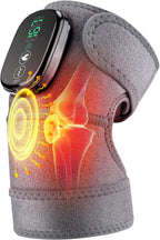 Cordless Heated Knee Massager, FSA Eligible 3-in-1 Wearable Wrap for Knee, Elbow and Shoulder, 5000mAh Rechargeable Heat and Vibration Massager, Gray, 1 Pack