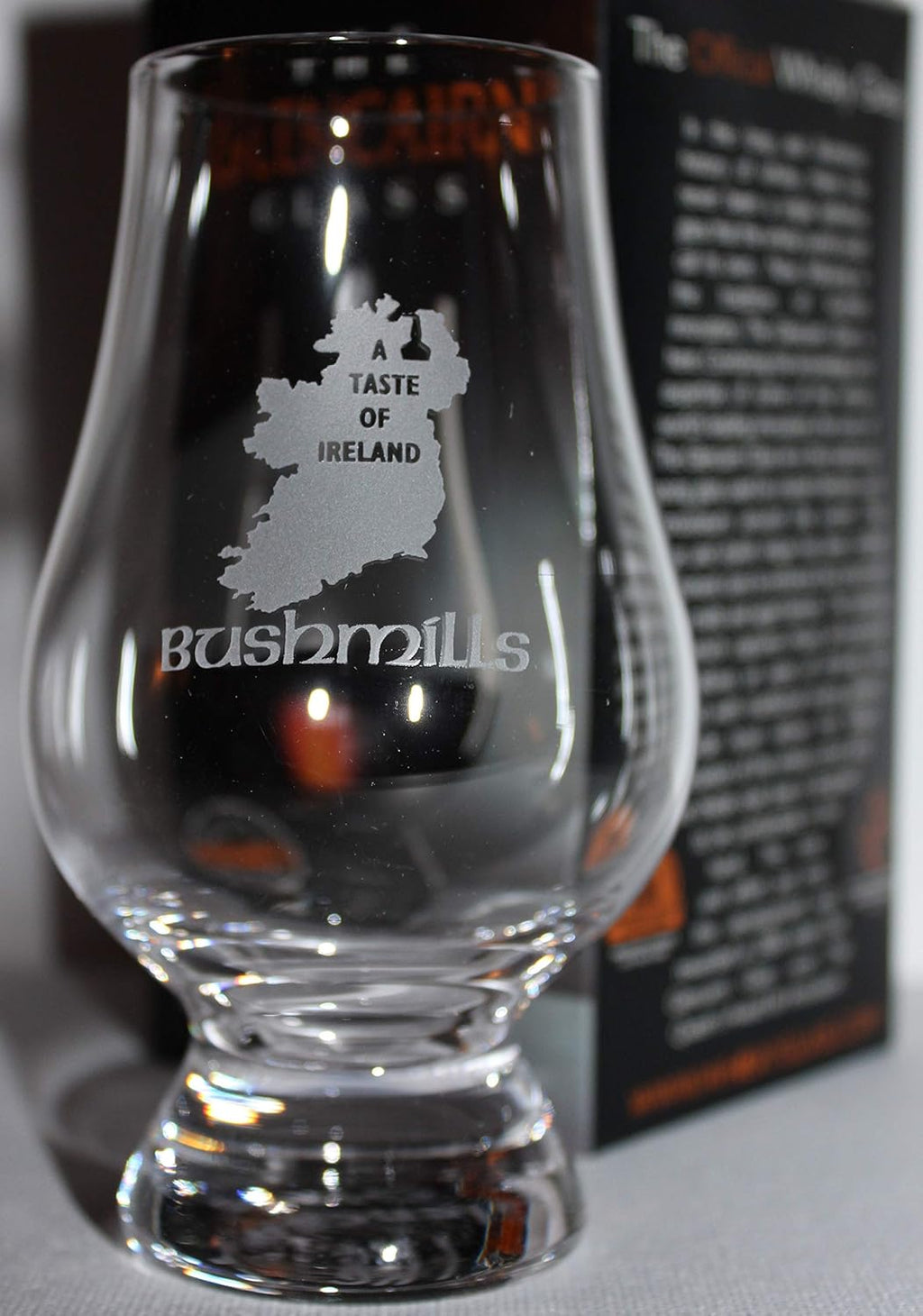 GLENCAIRN BUSHMILLS A TASTE OF IRELAND BRANDED WHISKY GLASS IN GIFT CARTON