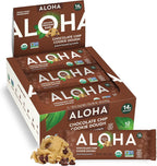 Aloha Organic Plant Based Protein Bars Chocolate Chip Cookie Dough, 1.98 Oz,(Pack of 12)