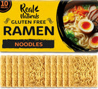 Gluten free ramen noodles (10 packs) gf gluten free noodles vegan healthy brown rice noodle. Low sodium ramen plain noodle no seasoning. Gluten-free pasta Japanese food yakisoba lo mein. Real Naturals