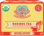 Rooibos Rocks Herbal Tea Bags - Naturally Sweet Red Rooibos Tea Organic for Children & Pregnant Women - Low Tannin, Gluten-Free and Caffeine Free Bags - Sustainably and Ethically Farmed - 100 Count