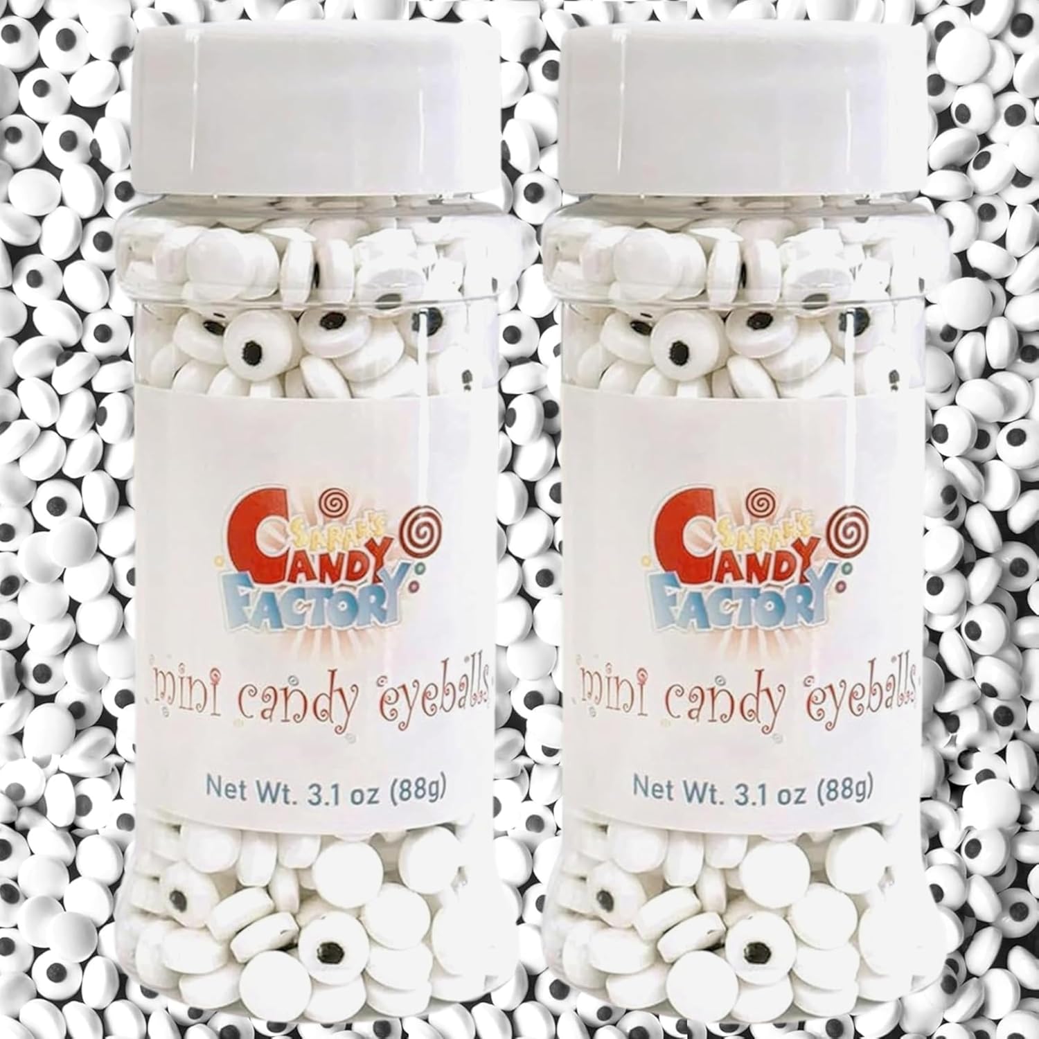 Edible Candy Eyeballs, 7 mm Mini Size, 3 oz, Pack of 2 (Total 6 Oz) Perfect for Decorating Cookies, Cupcakes, Cakes, Holiday Treats, Kosher