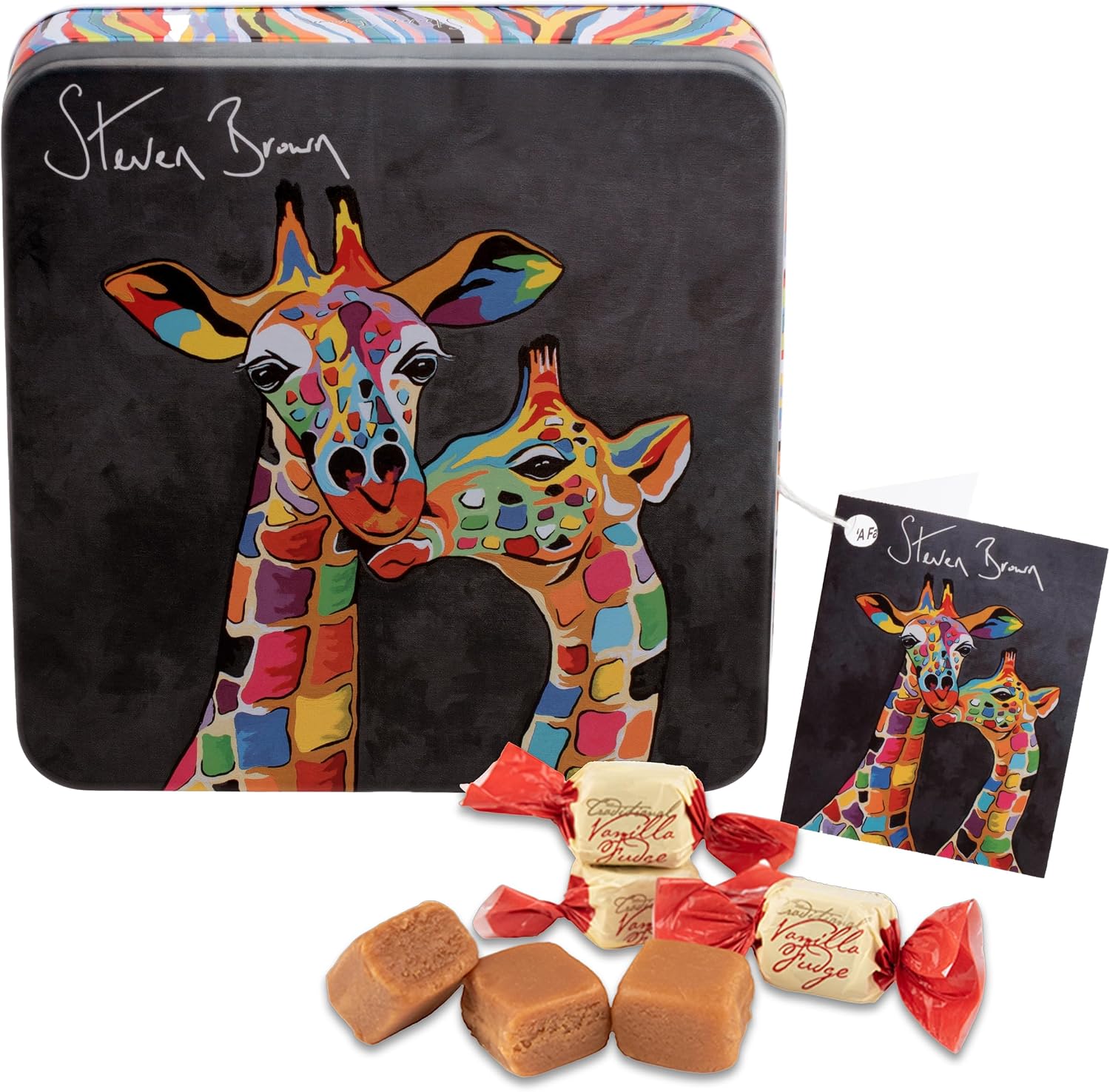 Gardiners of Scotland Handmade Fudge, Steven Brown Francie & Josie McZoo Vanilla Fudge 8.8 Ounce Tin