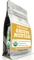 USDA Organic Ground Mustard, Lab Tested, Resealable 4 oz Pouch, Mostaza Amarilla Molida, Peeli Sarson