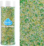 Green Sanding Sugar for Baking, 6.35 Oz Edible Green Yellow White Mix Sparkling Sugar Crystals, St Patricks Day Sprinkles for Cake Decorating