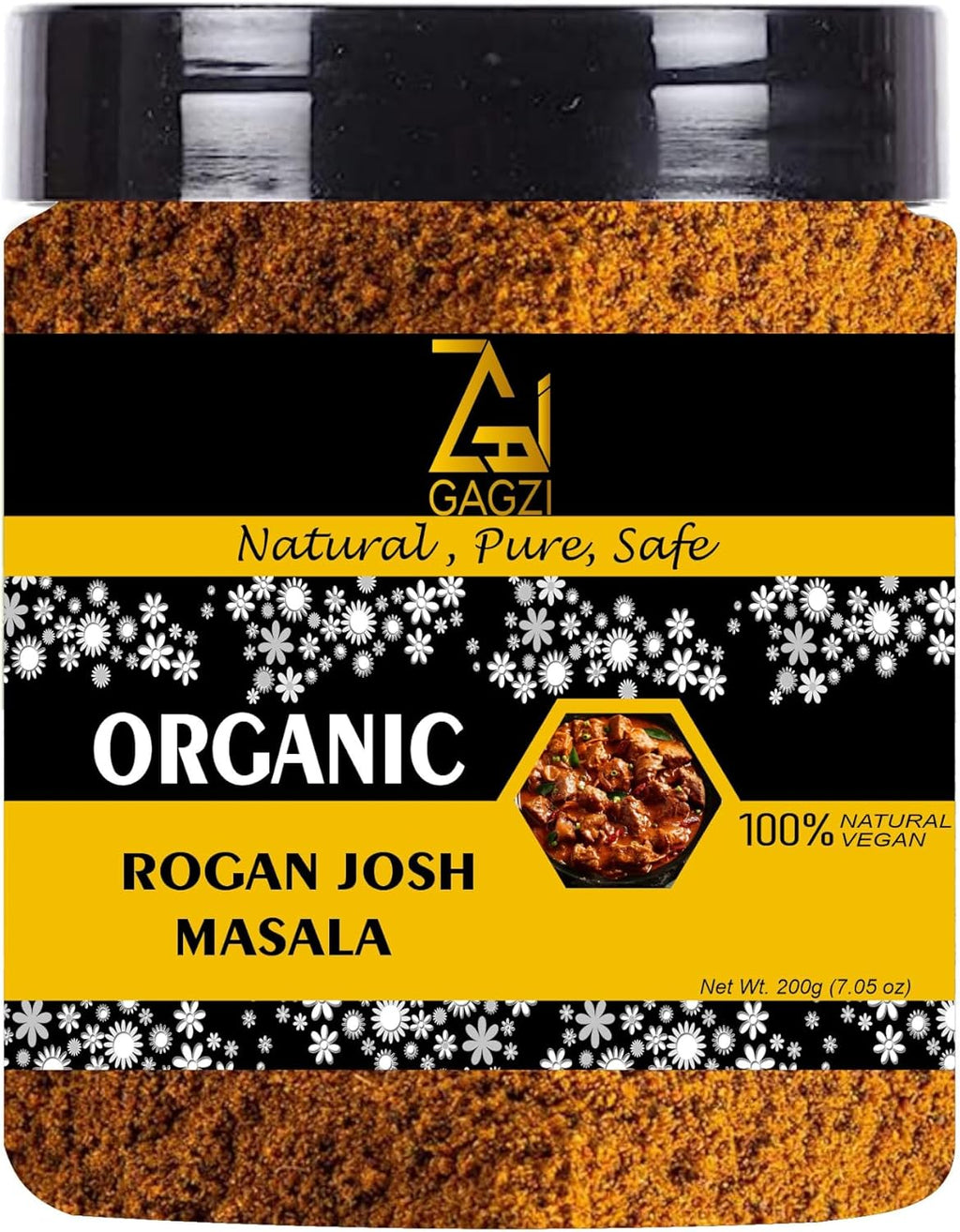 GAGZI All Natural Organic Spices Rogan Josh Masala 100 Gram | Vegan, Gluten Free, Plant Based (Packing May Be Vary) Pack Of 1