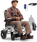 Electric Wheelchairs for Adults Foldable 36LBS Lightweight,15 Miles Travel Range& 500W Brushless Motors Power Motorized for Seniors& Max Support 350 LBS& LED Light,Airline Approval-New Armrests