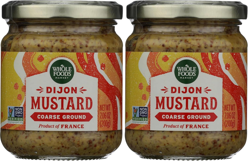 Whole Foods Market Coarse Ground Dijon Mustard, 7.06 oz (Pack of 2)