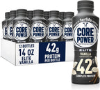 Core Power Elite High Protein Shake, Vanilla, 42g Bottle, 14oz, 12 Pack