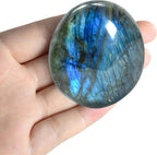 1PC Labradorite Crystals, Large Size Gemstone Labradorite Palm Stone, Irregular Shaped Labradorite Healing Stones, Natural Hand Carved Worry Stone Crystals for Meditation