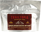 Trailtopia Hearty Ginger Chicken Stir Fry- Freeze Dried Hiking Dinner | Delicious Taste | Quick & Easy Prep | Lightweight | Perfect for Camping & Backpacking | High Energy Meals for Outdoor Adventures
