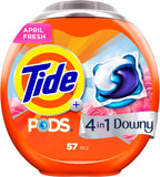 Tide PODS Laundry Detergent soap with a touch of Downy 4-in-1 Detergent, 57 Count, Stain Remover, Freshness, Softness, Fabric Protecter, HE Compaible