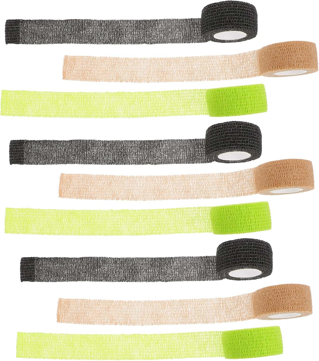 minkissy 15pcs Cohesive Non-Woven Bandages Elastic Wraps for Finger Protection Breathable Adhesive Tape for Sports and Healing for All Ages