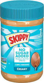 SKIPPY No Sugar Added Creamy Peanut Butter Spread, 16 oz (12 Pack)