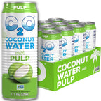 C2O - Coconut Water with Pulp (12 Pack) - Made with Fresh Coconut Water - Plant Based - Non GMO - Canned Water - Natural Hydration, Essential Electrolytes, & Potassium - 12 Cans, 17.5 FL OZ