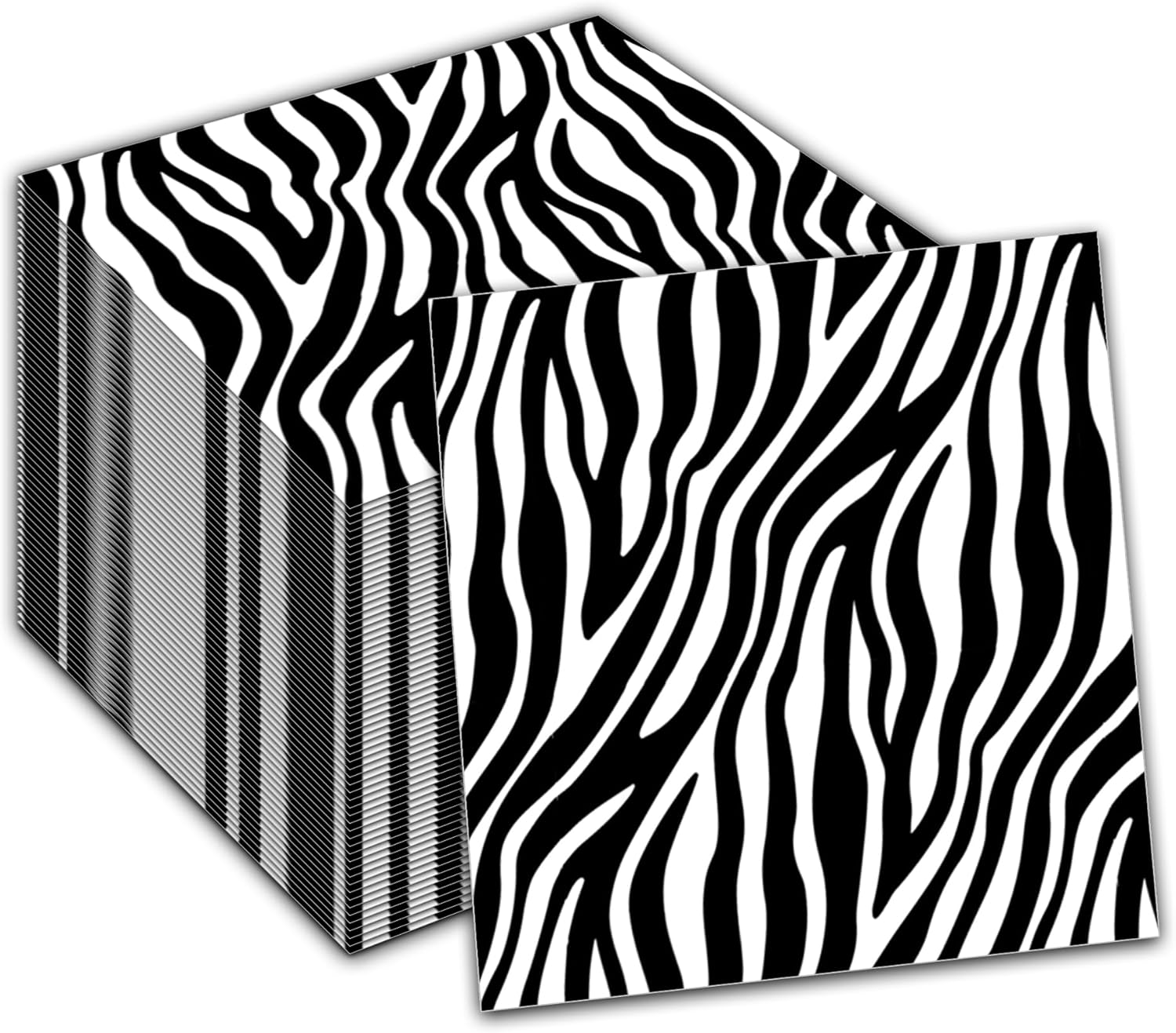40Pcs Zebra Print Party Napkins - Jungle Animals Themed Disposable Paper Napkins for Zebra Birthday Parties, Safari Animal Celebrations, Baby Baptisms, Birthday Gatherings & More