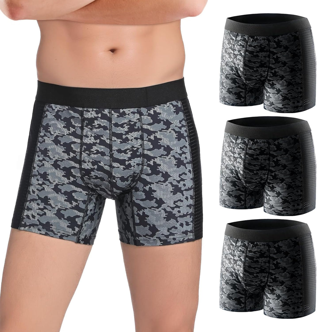 Carer Men’s Incontinence Underwear, Washable Reusable Breathable Leak Proof Underwear for Men Boxer Briefs for Bladder Leakage, 80ml Absorbent Pad Breathable Waterproof 3 Pack, X-Large