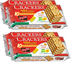 Sophia Cracker Italian Salted 8.8oz (4-pack) | Italian Crackers for Cheese Board & Snacks | Pantry Staples for Charcuterie & Travel | Saltine Crackers with Rustic Crunch | Bakery Fresh Snack
