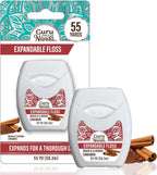 GuruNanda Expandable Waxed Dental Floss for Gentle, Deep Cleaning Wide Teeth Flossing - Cinnamon Flavor - 55 Yards