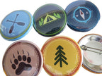 Scout Badges, Merit Badges Pins - Outdoor Nature Camp Badges Pins - Set of 10 or 30