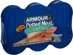 Armour Star Potted Meat, Ready to Eat Canned Meat, 10g Protein Per Serving, 3 oz. (Bulk Pack of 6)