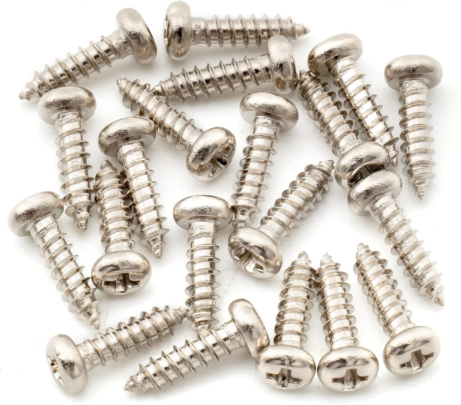 Musiclily Ultra 2.5x10mm Stainless Steel Tuning Pegs Keys Screws for Electric Acoustic Classical Guitar Tuners Machine Heads, Nickel (Set of 20)