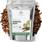 Organic Burdock Root 4 oz. (113g), USDA Certified Organic Burdock Root Herb Tea, Dried Bardana, Raiz De Bardana Tea, Cut & Sifted