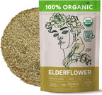 Elderflower Tea (10oz.) - Organic Dried Elderflowers - Elder Flowers Dried Herbs, Te de Sauco, Flor De Sauco Organico - Respiratory Tea - Great for Allergy