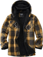 Womens Fleece Lined Jacket Fleece Zip Up Jacket Flannel Plaid shirt jacket Full Zip Hoodies for Women