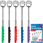 RMS 5 Pack Telescoping Back Scratcher - Extendable Telescope Back Scratchers - Bear Claw Metal Telescopic Backscratcher Eliminating Back Itching in Black, Blue, Green, Purple, Red Color