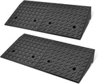 DNA Motoring 2pcs 6.3" Rise Rubber Curb Ramp Heavy Duty Loading Driveway Ramp Threshold Ramp 38.5 in L x 19.6 in W x 6.3 in H for Loading Dock, Warehouse, Motorcycles, Cars, TOOLS-00652X2