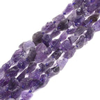 Amethyst Rough Nugget Chunk Beads – Raw Crystal Chunks for Jewelry Making, Healing Stones, and Spiritual Crafts 16inch