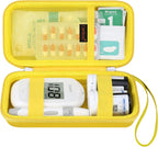 Canboc Diabetic Supplies Case, Carrying Organizer for Glucose Meter, Lancing Device, Blood Sugar Test Strips, Lancets, Insulin Pens, Alcohol Wipe and Diabetes Care Accessories, Yellow