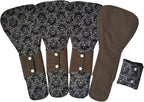 MUMBABY 5 Pieces 16inch Ultra-deep Sleep Charcoal Bamboo Mama Cloth/Menstrual Pads/Reusable Sanitary Pads