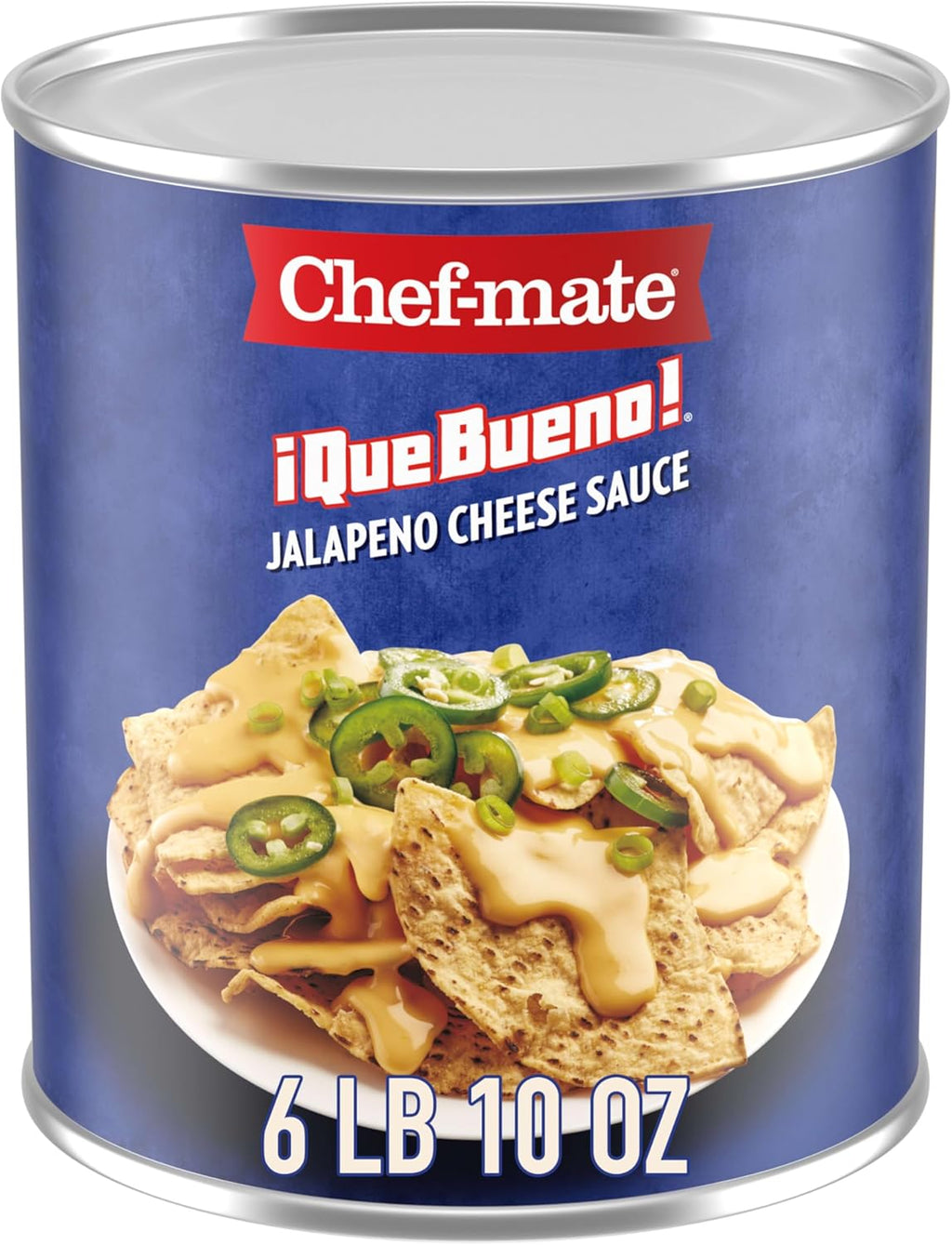 Chef-mate Que Bueno Spicy Nacho Cheese Sauce, Jalapeno Queso, Canned Food, (#10 Can Bulk)