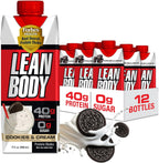 Labrada Lean Body Ready-to-Drink Cookies and Cream Protein Shake, 40g Protein, Whey Blend , 0 Sugar, Gluten No, 22 Vitamins & Minerals, (Recyclable Carton & Lid - Pack of 12) LABRADA , 17 Fl Oz (Pack of 12)