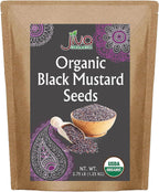 Jiva Organic Black Mustard Seeds Whole 2.75 Pound Bulk Bag - Non-GMO Keto Friendly, Non-Irradiated