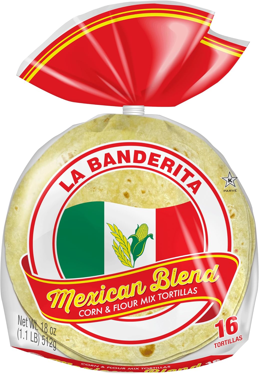 La Banderita® Mexican Blend | 6" Size Tortillas| Corn & Flour Tortilla Bend | 18.1 oz. | 16 Count (Pack of 4)