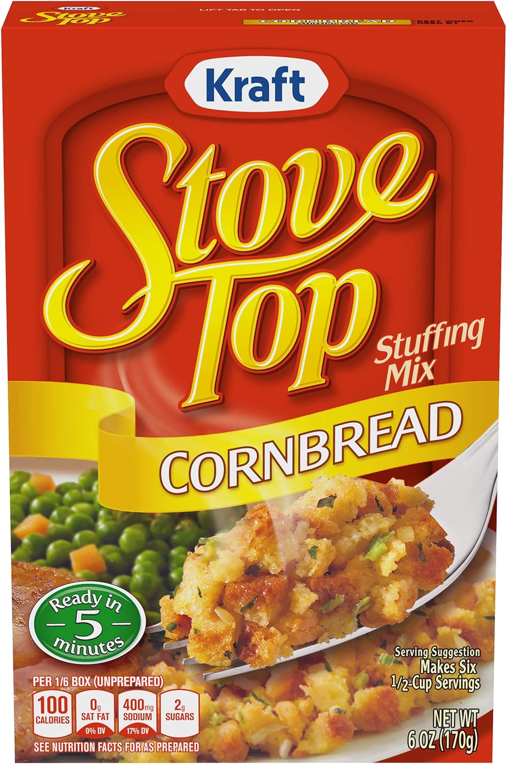 Stove Top Cornbread Stuffing Mix (6 oz Boxes, Pack of 12)