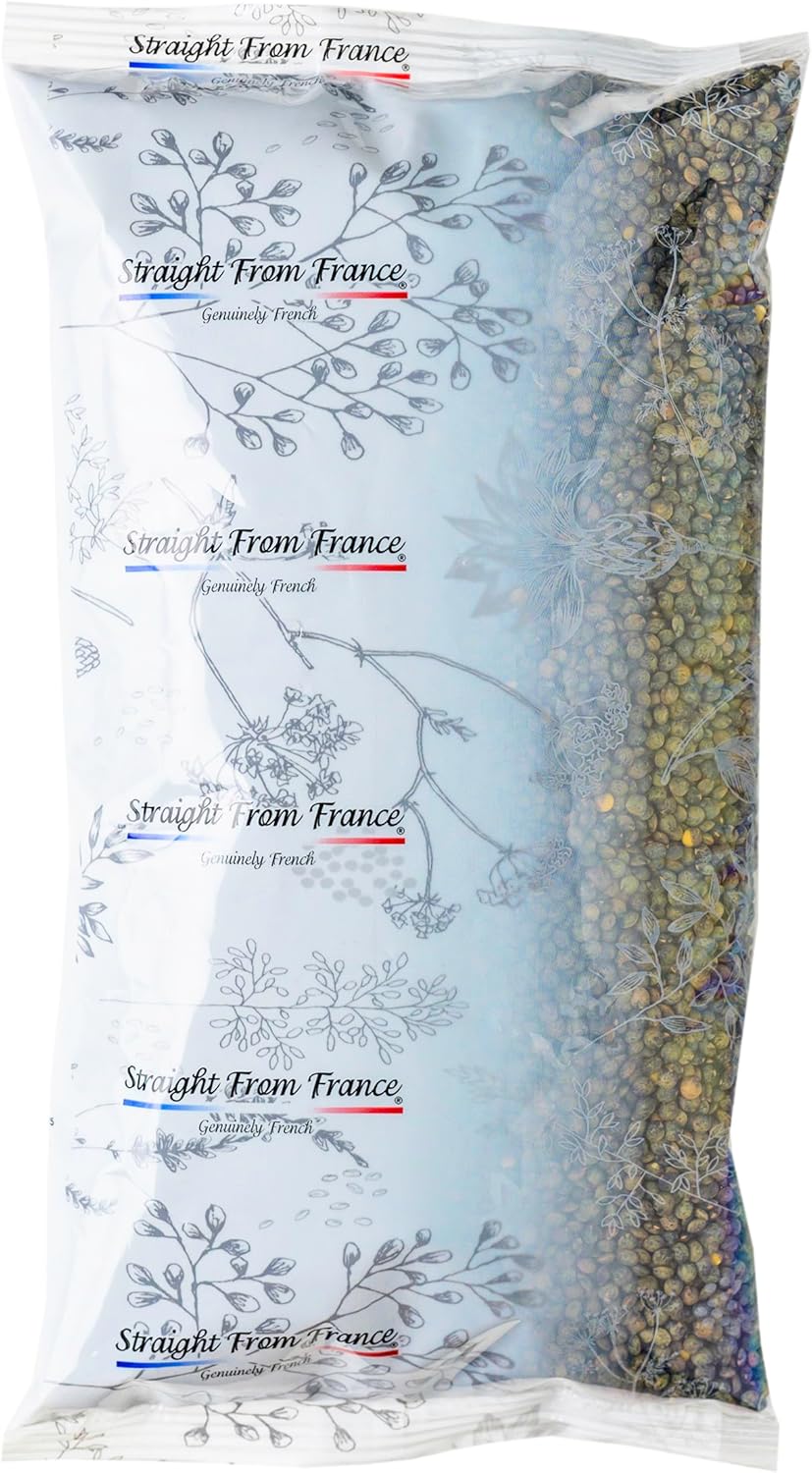 Straight from France Genuinely French, Non GMO Certified French Green Lentils, All Natural Bulk Dry Lentils, Rich in Plant Based Protein and Dietary Fibers, Vegan and Vegetarian Friendly 30 Oz